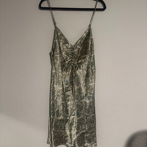 Zara Metallic Silver Mini Dress